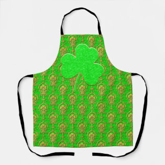 Delantal Peggy Ann All Over Gold Green St Patrick's Apron