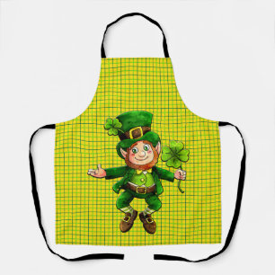 Delantal Peggy Ann All Over Gold Plaid St Patrick's Apron