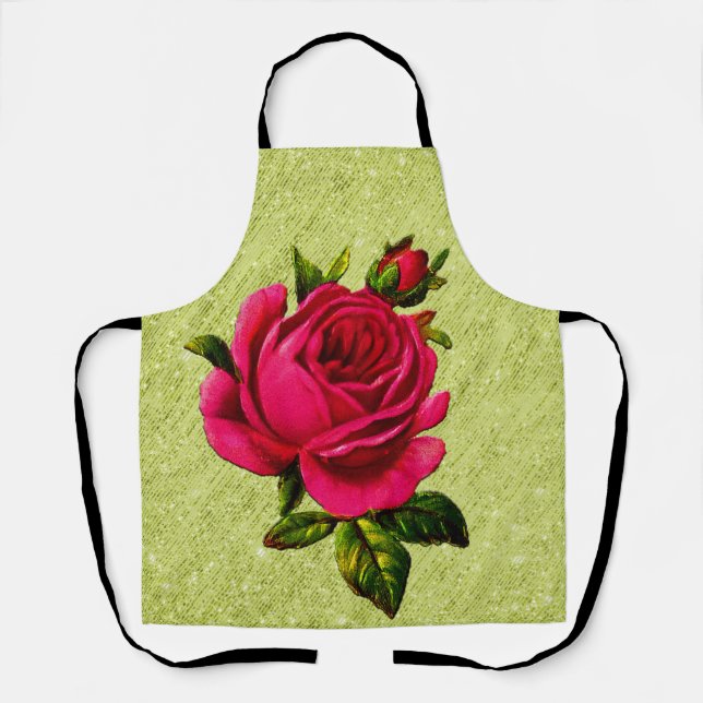 Delantal Peggy Ann en todo el Green Rosa Kitchen Apron (Anverso)