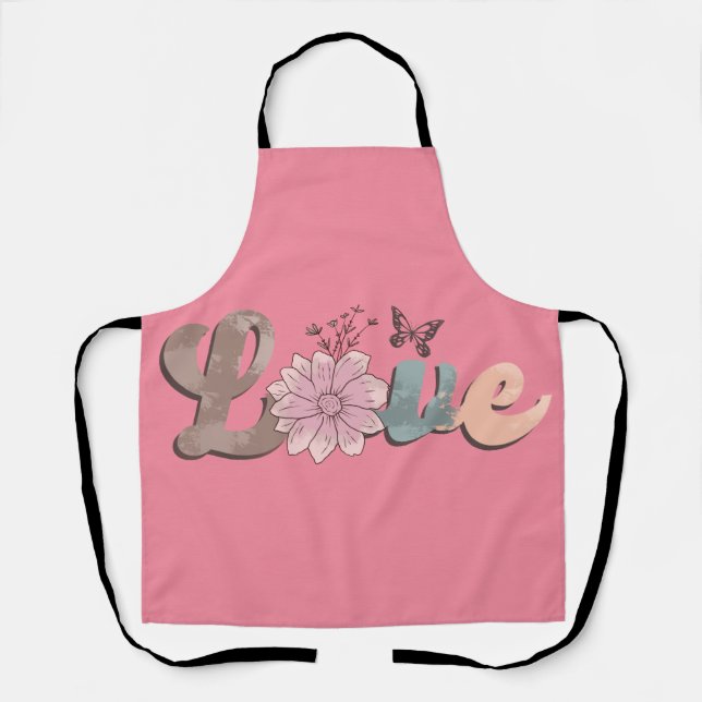 Delantal Peggy Ann Pink Love Kitchen Apron (Anverso)