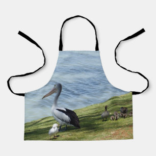 Delantal Pelícano, Patos Y Gaviotas, Apron De Impresión Com