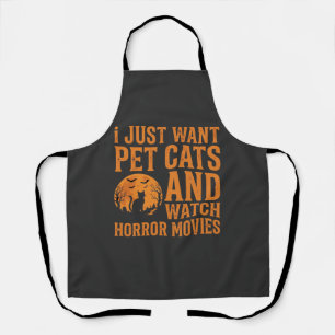 Delantal Películas de terror de gatos domésticos Diseños de