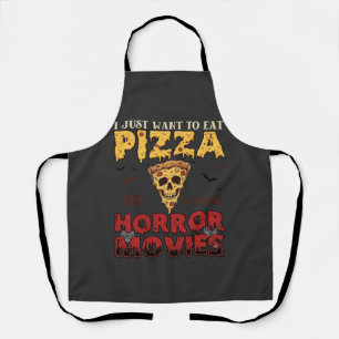 Delantal Películas de Terror de Pizza Halloween Cráneo Murc