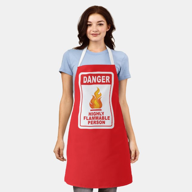 Delantal Peligro Persona Altamente Inflamable (Gastado)