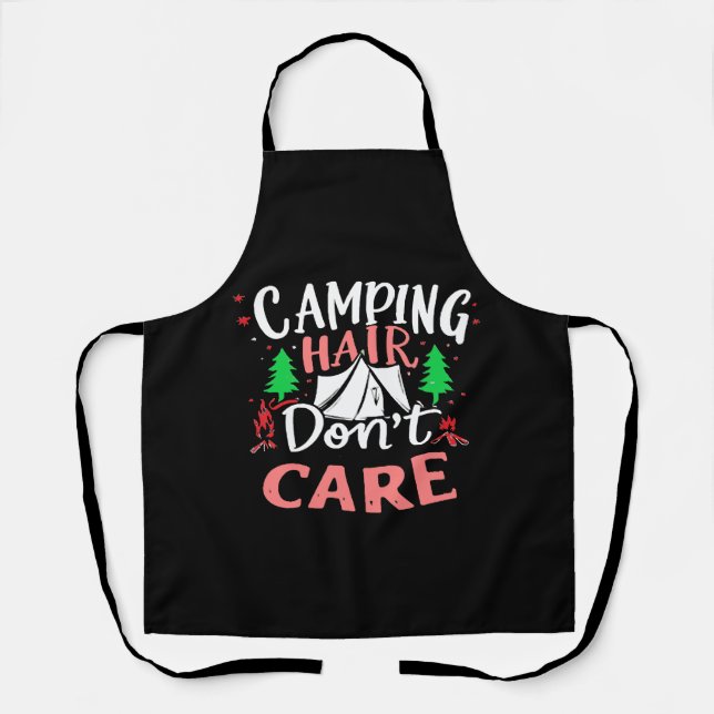 Delantal Pelo de Camping No Me Importa Divertido (Anverso)
