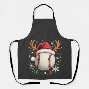 Delantal Pelota de béisbol con cuernos de reno y Navidad