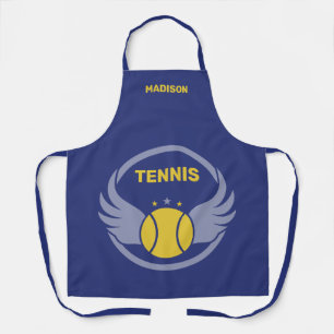 Delantal Pelota de tenis de nombre personalizado con alas