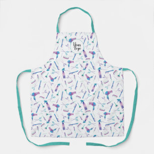 Delantal Peluquera de acuarela personalizada