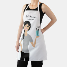 Delantal Peluquería Cute Mujer Ilustracion Hair Stylist