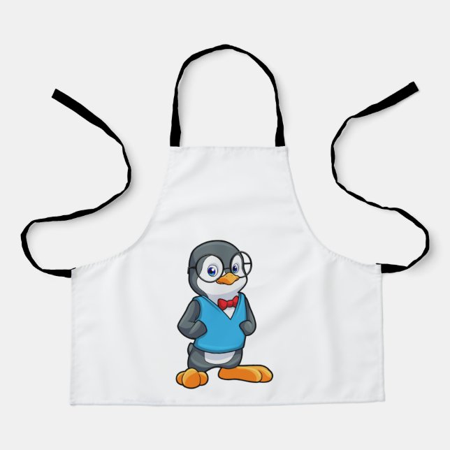 Delantal Penguin as Nerd with Glasses (Anverso)