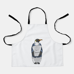 Delantal Penguin como secretario con pila de papel