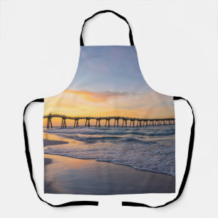 Delantal Pensacola Pier Shoreline Sunrise Apron