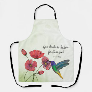 Delantal Pensamiento religioso de usted Flores con colibrí