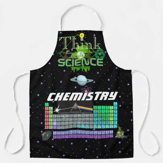 Delantal Pensar en la química de la ciencia (Anverso)