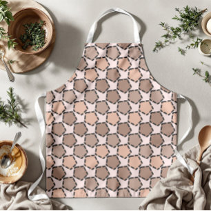 Delantal Pentágonos marrones simétricos con bordes trazados