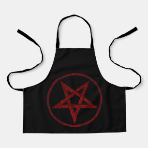 Delantal Pentagram del diablo Rojo