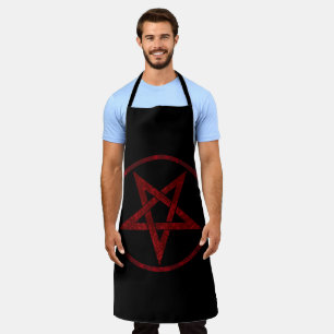 Delantal Pentagram del diablo Rojo
