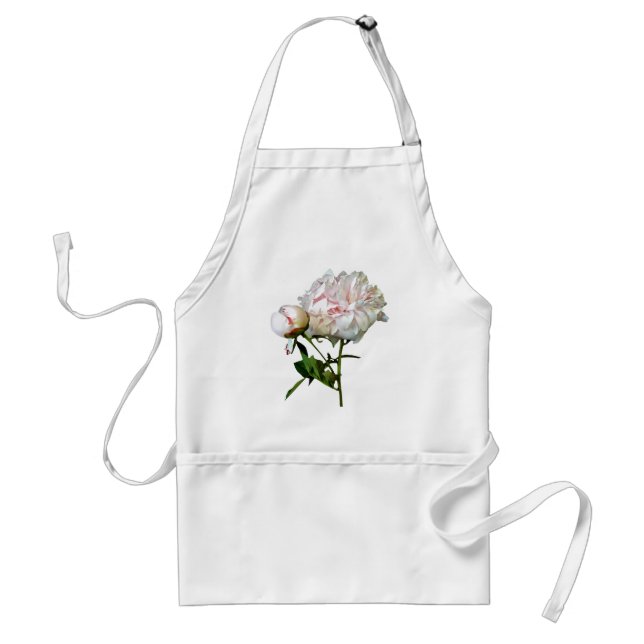 Delantal Peonía Rosa Pálido y Capullo (Frente)