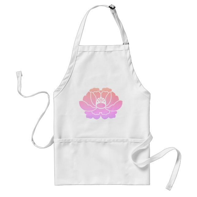 Delantal peonía rosa pastel (Frente)