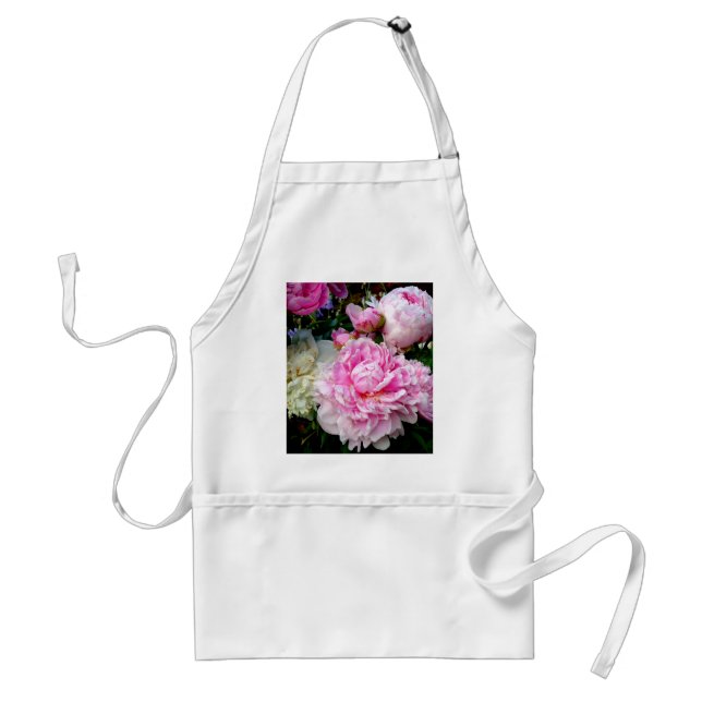 Delantal Peonias rosas y blancas (Frente)