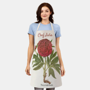Delantal Peonías Vintage, Flores de Peonía por Basilius Bes