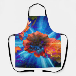 Delantal Peonies con luz azul