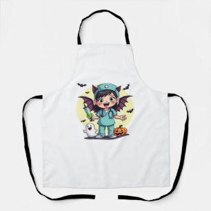Delantal Pequeña enfermera de brujas, Halloween Premium T-S