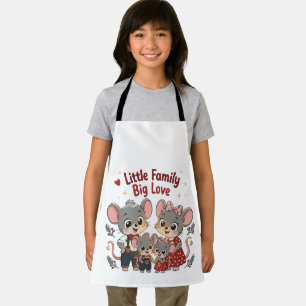 Delantal Pequeña Familia Gran Amor Ratón Adorable