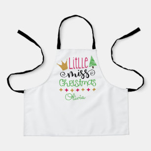 Delantal Pequeña Miss Navidades Chicas Nombre