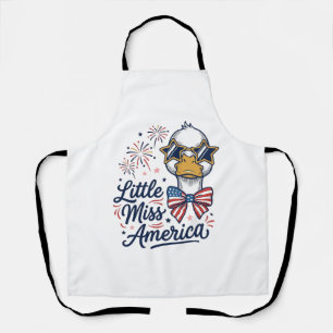 Delantal Pequeña Señorita América Pato Patriótico Camiseta