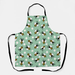 Delantal Pequeñas abejas y flores de margarita