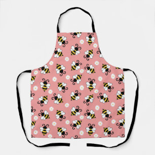 Delantal Pequeñas abejas y flores de margarita