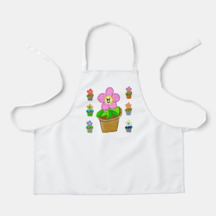 Delantal pequeño con flores en maceta Rosy Posy li