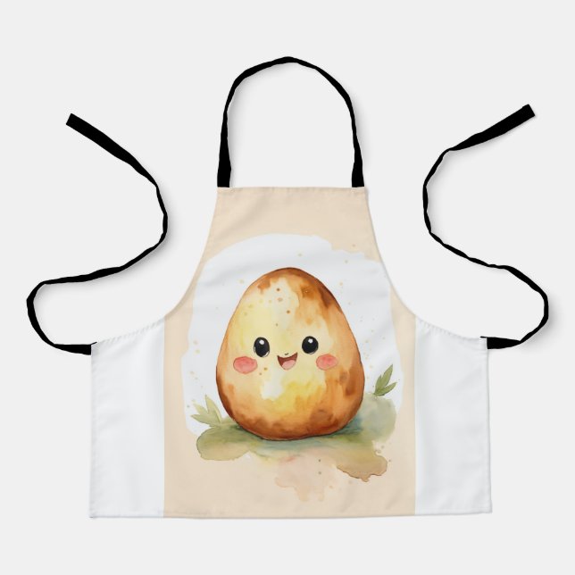 Delantal Pequeño Encanto Spud: Apron icono de la papa bebé (Anverso)