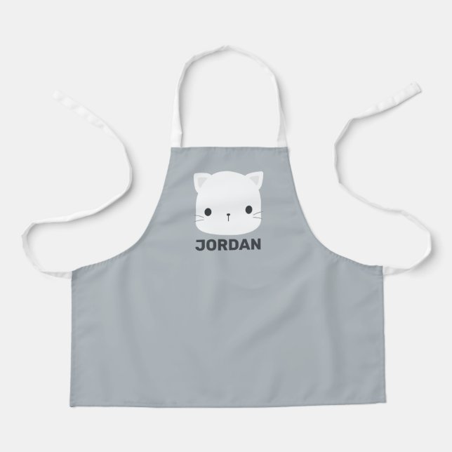 Delantal Pequeño gato con nombre personalizado Apron (Anverso)