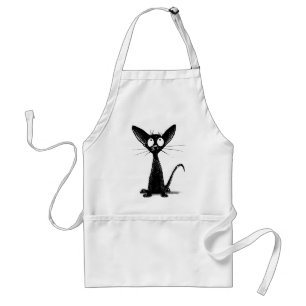Delantal Pequeño gato negro