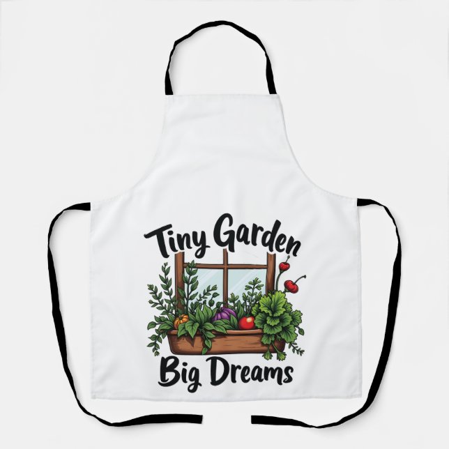 Delantal Pequeño Jardín Grandes Sueños Planta Jardinería Mo (Anverso)