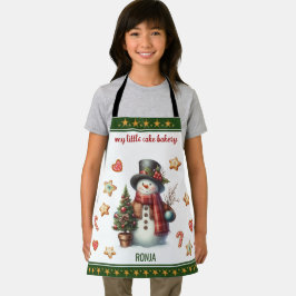 Delantal Pequeño Muñeco de Nieve y Galletas de Nav