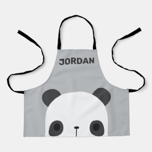 Delantal Pequeño oso oso panda con nombre personalizado