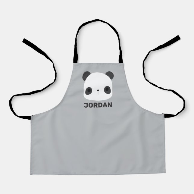 Delantal Pequeño oso oso panda con nombre personalizado (Anverso)