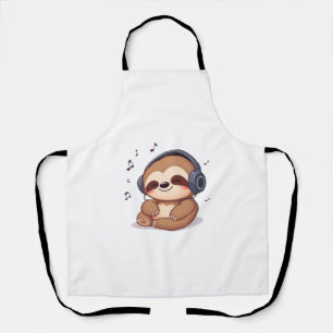 Delantal Perezoso Chibi con Auriculares � Relajante Kawaii