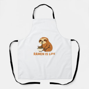 Delantal Perezoso Lindo Comiendo Ramen � Diseño Divertido d