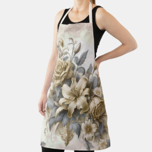 Delantal Perfección floral amarilla antigüa