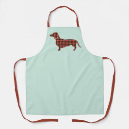 Delantal Perfil de Gingham Black y Tan Dachshund - Mint
