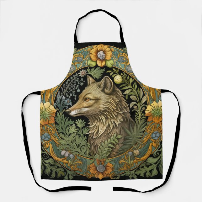 Delantal Perfil de lobo en estilo vintage (Anverso)