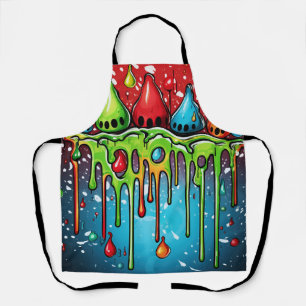 Delantal Perforaciones de pintura abstracta coloridas (20)