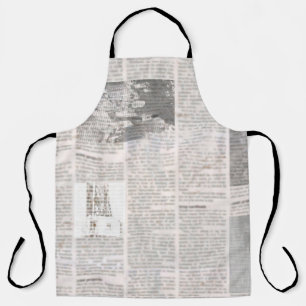 Delantal Periódico con texto antiguo ilegible. Grunge vint
