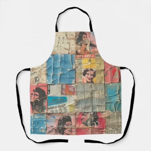 Delantal Periódico de Mujeres Retro Patrón de Mosaico Vinta