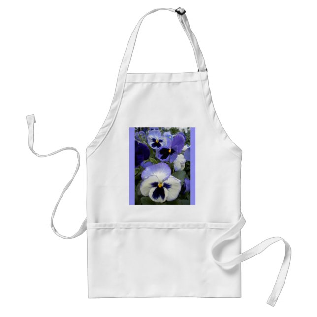 Delantal Periwinkle Pansies Apron (Frente)