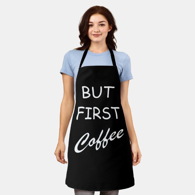 Delantal Pero el primer café dijo bebedores graciosos (Gastado)